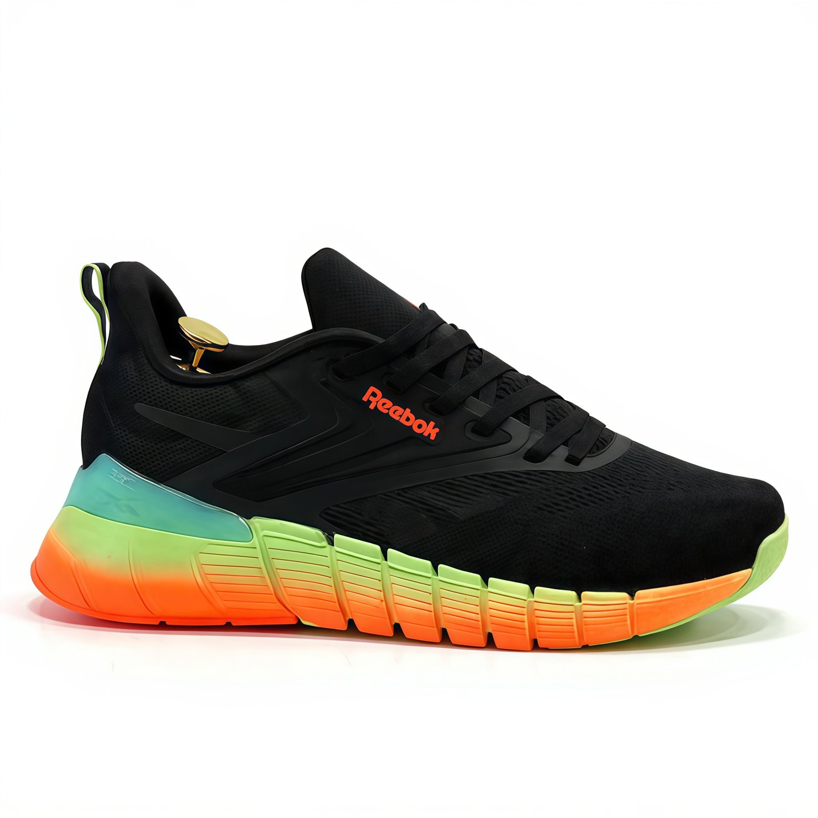 Reebok Nano Gym trainer in black and digital coral